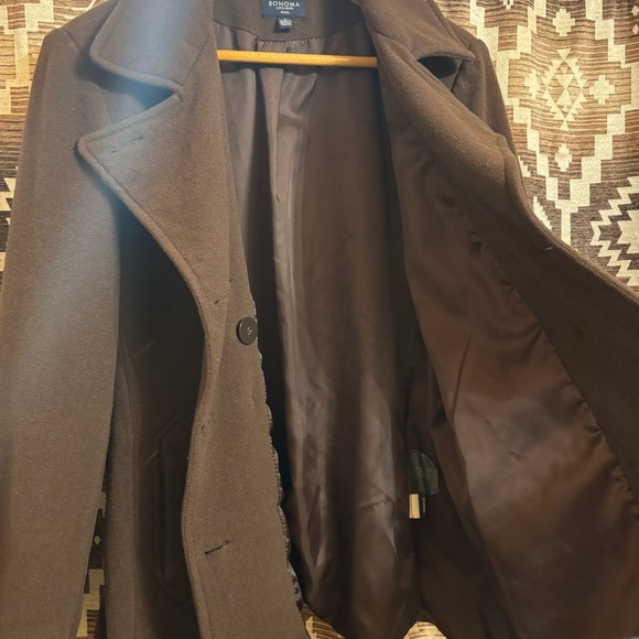 Women’s Sonoma Brown Wool Button Jacket, Size L / Large - Picture 8 of 13